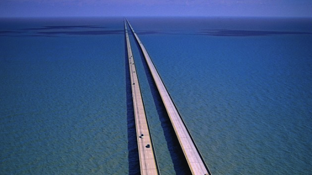 USA: World's longest continuous bridge over water. It spans Lake Pontchantrain in Louisiana, for 23.79 miles.