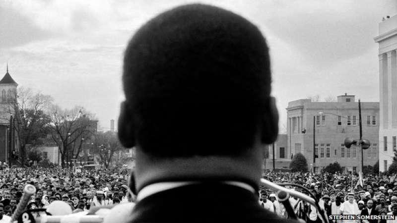 Rev Martin Luther King Jr at Selma March 1965